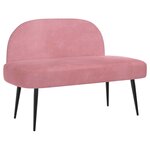 vidaXL Banc rembourré avec dossier Rose 110 x 60 x 76 cm Velours