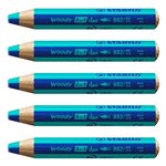 Crayon multi-talents woody 3 in 1 duo - bleu foncé-turquoise x 5 stabilo
