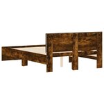 vidaXL Cadre de lit avec tête de lit et LED chêne fumé 140x190 cm