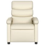 vidaXL Fauteuil inclinable électrique Crème Similicuir