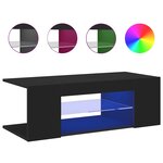 vidaXL Meuble TV avec lumières LED Noir 90x39x30 cm