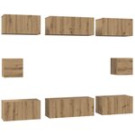 vidaXL Ensemble meuble TV 8 Pièces Chêne artisanal Bois d'ingénierie