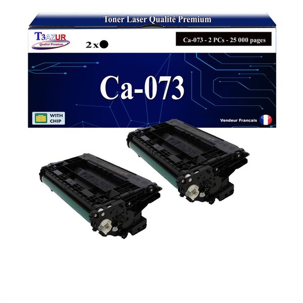 T3AZUR - 2x Toners compatibles avec Canon i-SENSYS LBP-361dw remplace Canon 073 Noir - 25 000 pages