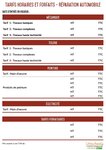 Affichage des tarifs horaires des réparations automobiles - A3 UTTSCHEID