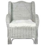 vidaXL Canapé avec coussin Gris Rotin naturel et lin