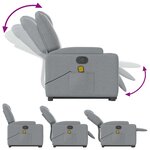 vidaXL Fauteuil de massage inclinable Gris clair Tissu