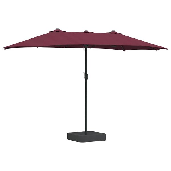 vidaXL Parasol de jardin Rouge bordeaux 385 x 209 x 244 cm tissu