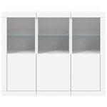 vidaXL Buffets avec lumières LED 3 Pièces blanc bois d'ingénierie