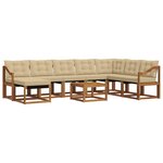 vidaXL Ensemble de canapés d'extérieur 9 Pièces Naturel et Beige