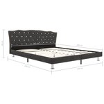 vidaXL Lit avec matelas Gris foncé Tissu 160x200 cm