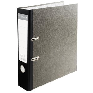 Classeur À Levier Papier Marbre Gris Dos De 80mm Prem'touch - Dos Couleurs - A4. - Gris-dos Noir - X 20 - Exacompta