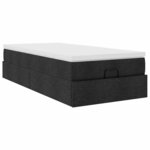 vidaXL Cadre de lit ottoman avec matelas noir 80x200 cm tissu