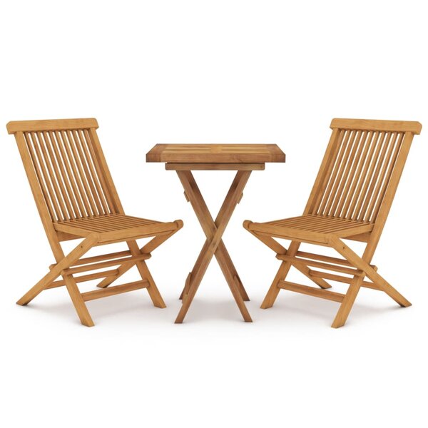 vidaXL Ensemble à manger de jardin 3 Pièces Bois de teck massif