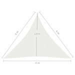 vidaXL Voile d'ombrage 160 g/m² Blanc 4x4x4 m PEHD