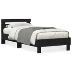 vidaXL Cadre de lit Chêne noir 90 x 200 cm Bois d'ingénierie