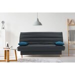 Banquette clic clac 3 places - Tissu anthracite -  Style scandinave - L 190 x P92 cm - LIV