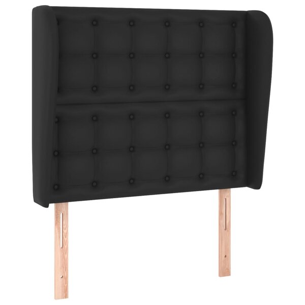 vidaXL Tête de lit avec oreilles Noir 93x23x118/128 cm Similicuir