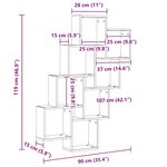 vidaXL Étagère murale en forme de cube chêne artisanal 90x15x119 5 cm
