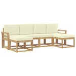 vidaXL Ensemble de canapés d'extérieur 6 pc Blanc et crème Polyester