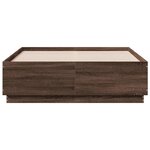 vidaXL Cadre de lit avec LED sans matelas chêne marron 140x190 cm