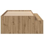 vidaXL Cadre de lit avec rangement chêne artisanal 100 x 200 cm