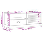 vidaXL Meuble TV VIGO gris 106x40x40 cm bois massif de pin