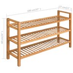 vidaXL Étagère à chaussures avec 3 étagères 100x27x60 cm Chêne massif