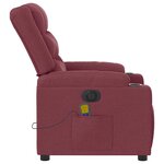 vidaXL Fauteuil de massage inclinable électrique Rouge bordeaux Tissu