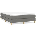 vidaXL Sommier à lattes de lit avec matelas Gris foncé 140x190cm Tissu