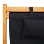 vidaXL Chaise pliable de plage bois d'eucalyptus solide et tissu noir