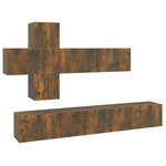 vidaXL Ensemble de meubles TV 7 Pièces Chêne fumé Bois d'ingénierie