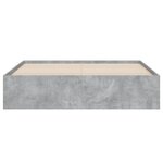 vidaXL Cadre de lit avec tiroirs sans matelas gris béton 150x200 cm