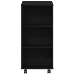 vidaXL Meuble de rangement avec roue Chêne noir 60 x 35 x 75 cm