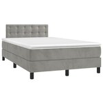 vidaXL Sommier à lattes de lit et matelas Gris clair 120x200cm Velours
