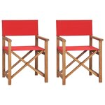 vidaXL Chaises de metteur en scène pliantes lot de 2 Bois teck massif