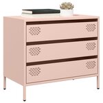 vidaXL Buffet rose 68x39x58 5 cm acier laminé à froid