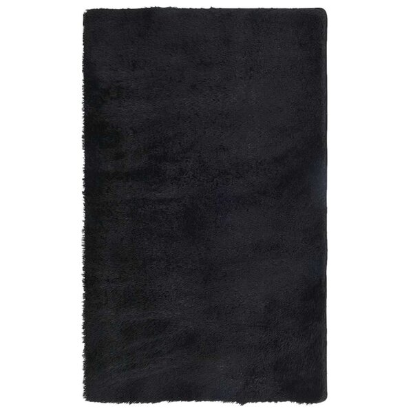 vidaXL Tapis shaggy à poils longs NAVARRA noir 80x150 cm polyester