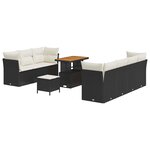 vidaXL Ensemble de canapé de jardin 10 Pièces Noir polyrotin