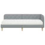 vidaXL Cadre de lit d'angle avec matelas Gris clair 80 x 200 cm tissu