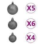 Vidaxl arbre de noël artificiel avec led et boules doré 180 cm pet