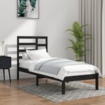 vidaXL Cadre de lit Noir Bois massif 100x200 cm