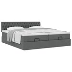 VidaXL Cadre de lit ottoman avec matelas gris foncé 180x200cm tissu