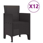 vidaXL Ensemble de salle à manger pour jardin 13 Pièces Marron Poly rotin