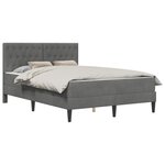 vidaXL Cadre de lit avec matelas Gris foncé 140 x 190 cm Velours