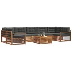 vidaXL Ensemble de canapés d'extérieur 8 Pièces Naturel et Anthracite