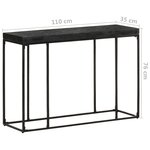 Vidaxl table console noir 110x35x76 cm bois d'acacia et de manguier