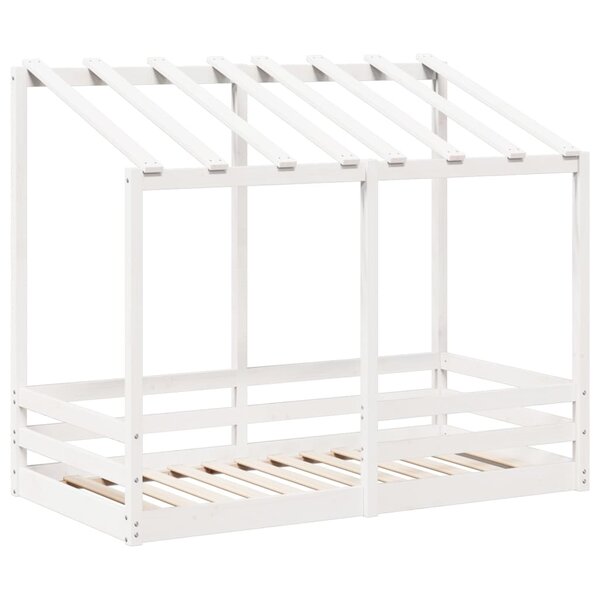 vidaXL Lit pour enfants avec toit blanc 80x160 cm bois massif de pin