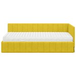 vidaXL Cadre de lit d'angle avec matelas Jaune 90 x 200 cm Velours