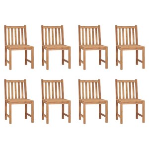 vidaXL Chaises de jardin lot de 8 Bois de teck solide