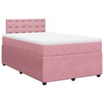 vidaXL Sommier à lattes de lit avec matelas Rose 120x200 cm Velours